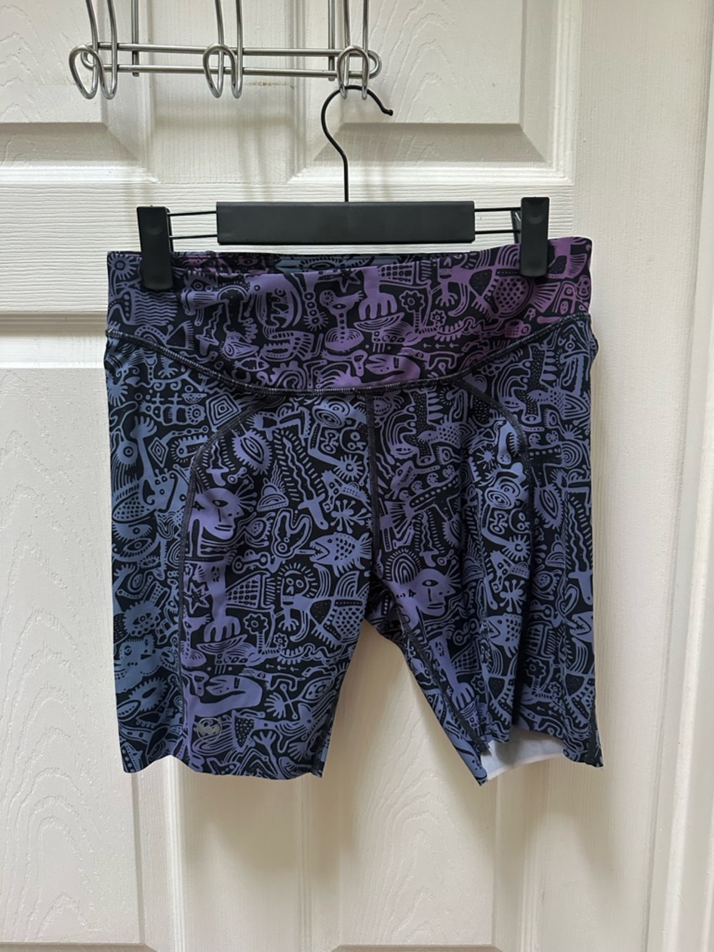 Janji Women's 7" Groundwork Pace shorts purple batik m medium blue bike spandex - Picture 2 of 5